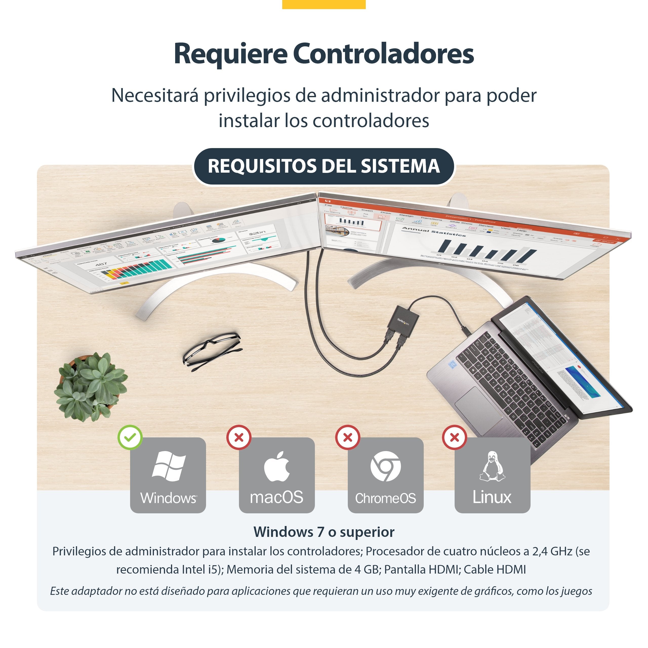 EAN 0065030868952 - StarTech.com USB32HD2 Adaptador gráfico USB 3840 x 2160 Pixeles Negro imagen 7