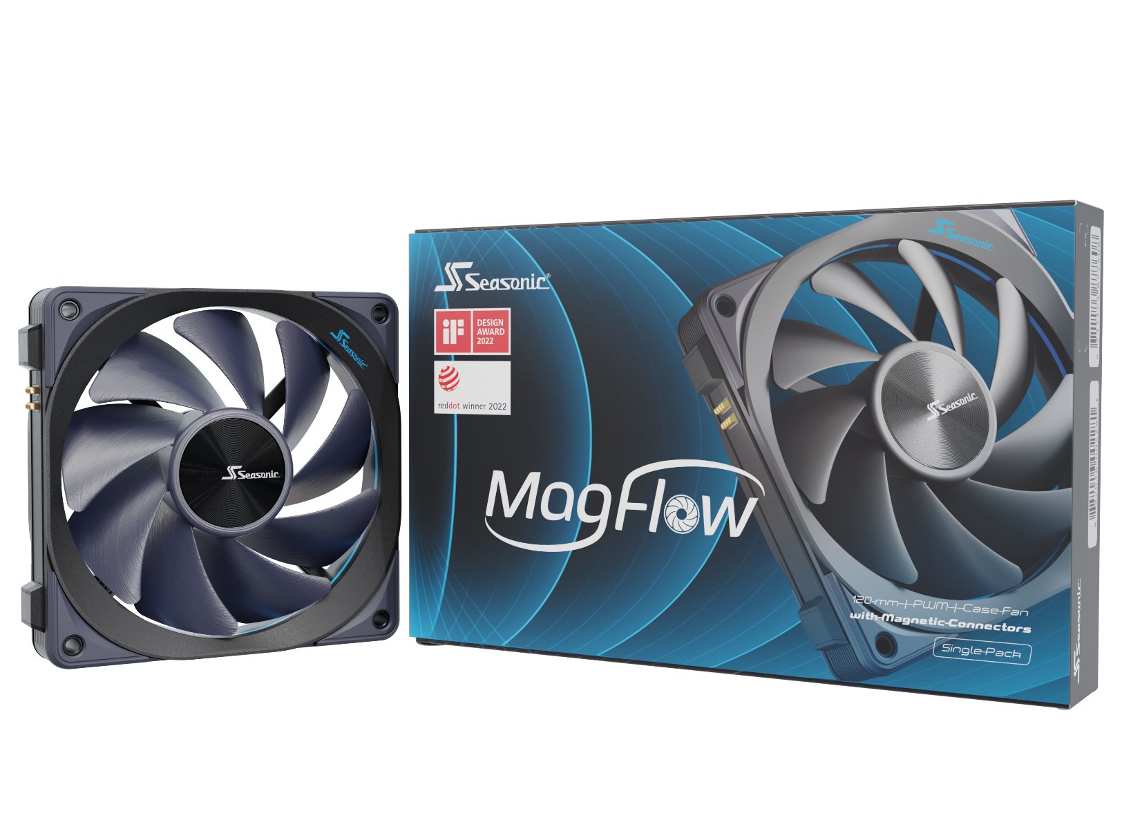 EAN 4711173877608 - Seasonic MagFlow 1-Fan Kit Carcasa del ordenador Ventilador 12 cm Negro 1 pieza(s) imagen 8