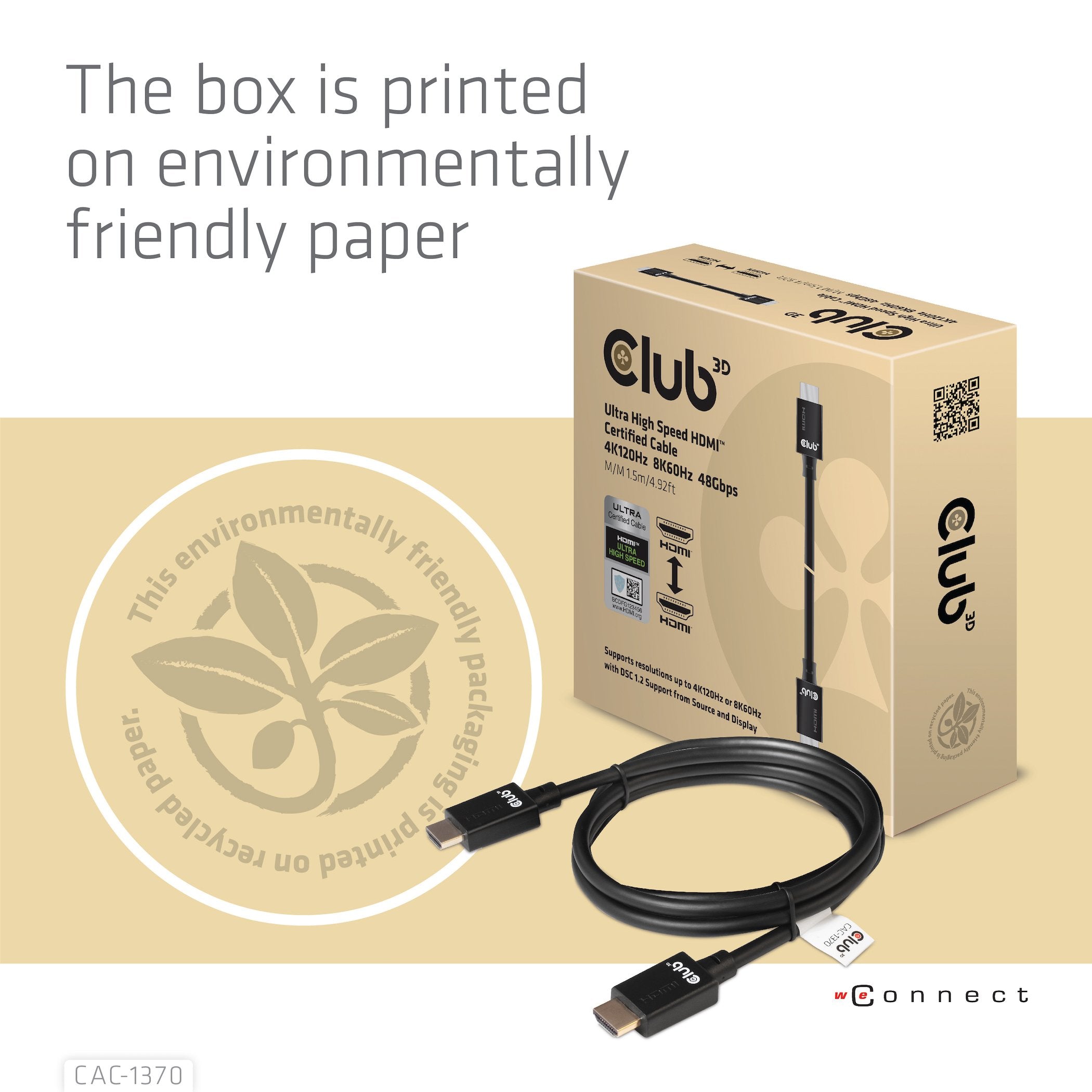 Cable Hdmi Club3d A -> A 2.1 Ultra Alta Velocidad 10k Hdr 1.5m Retail