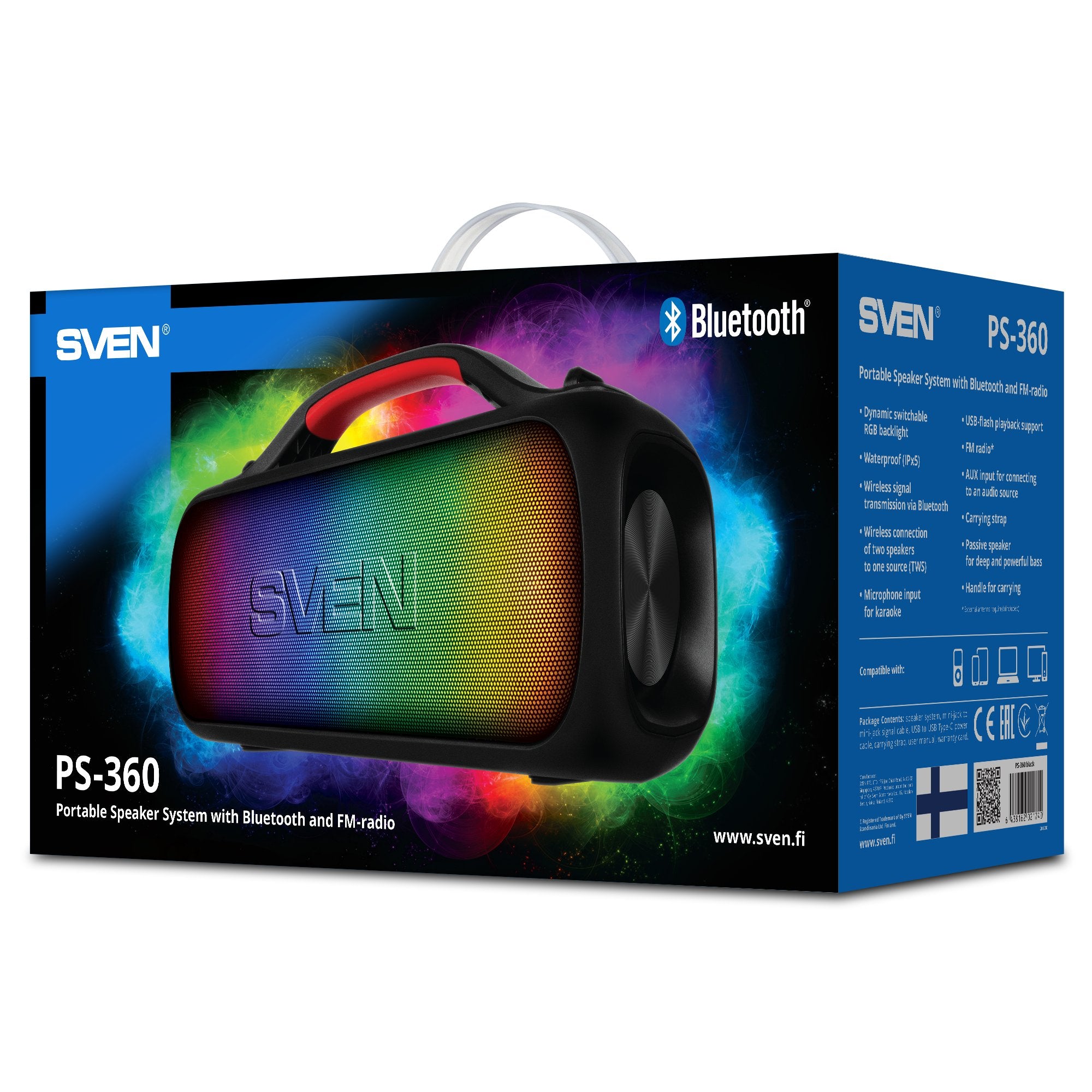 EAN 6438162021740 - SVEN PS-360 altavoz portátil o de fiesta Altavoz monofónico portátil Negro 24 W imagen 12