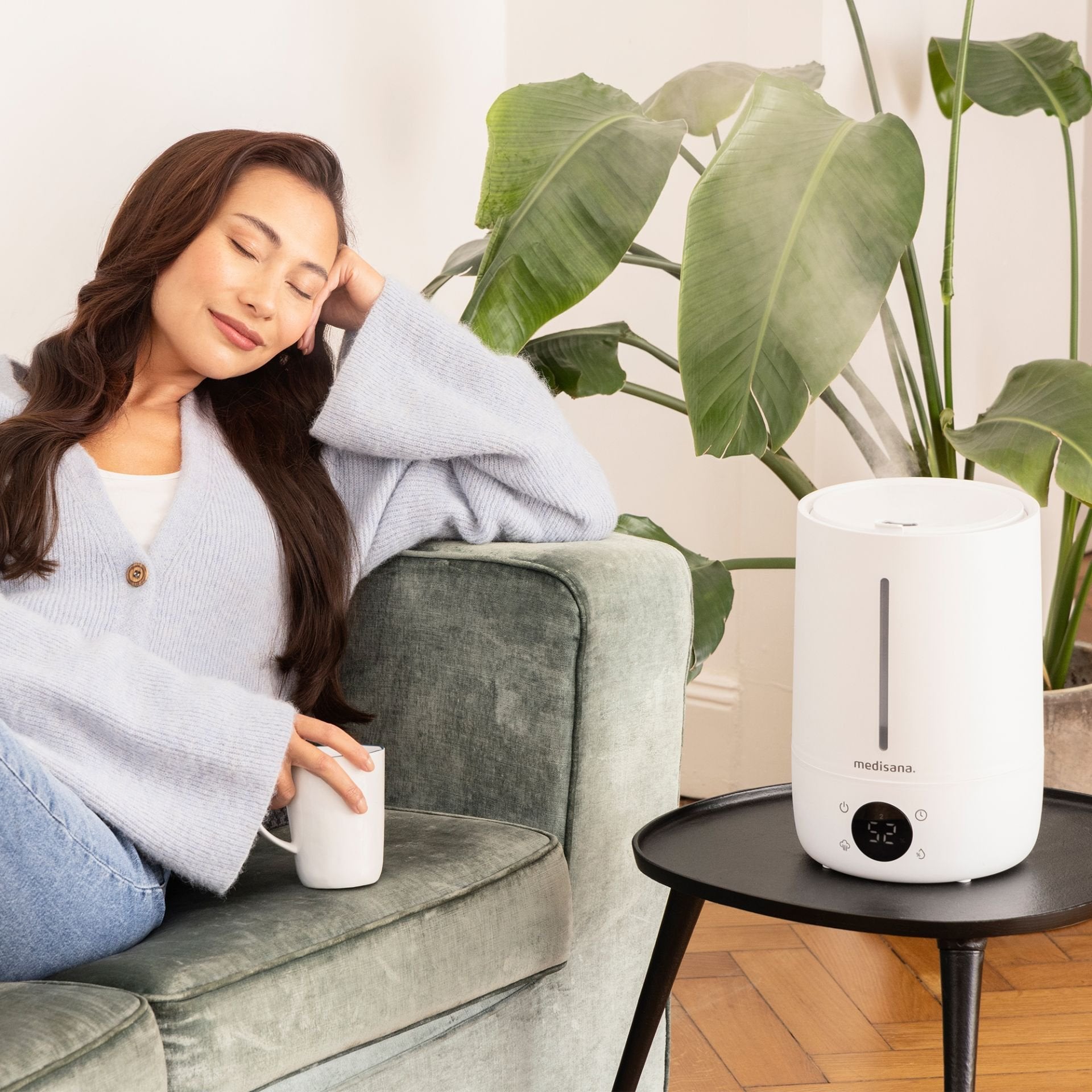 EAN 4015588600661 - Medisana AH 663 humidificador Ultrasónica 4,5 L Negro, Blanco 25 W imagen 3