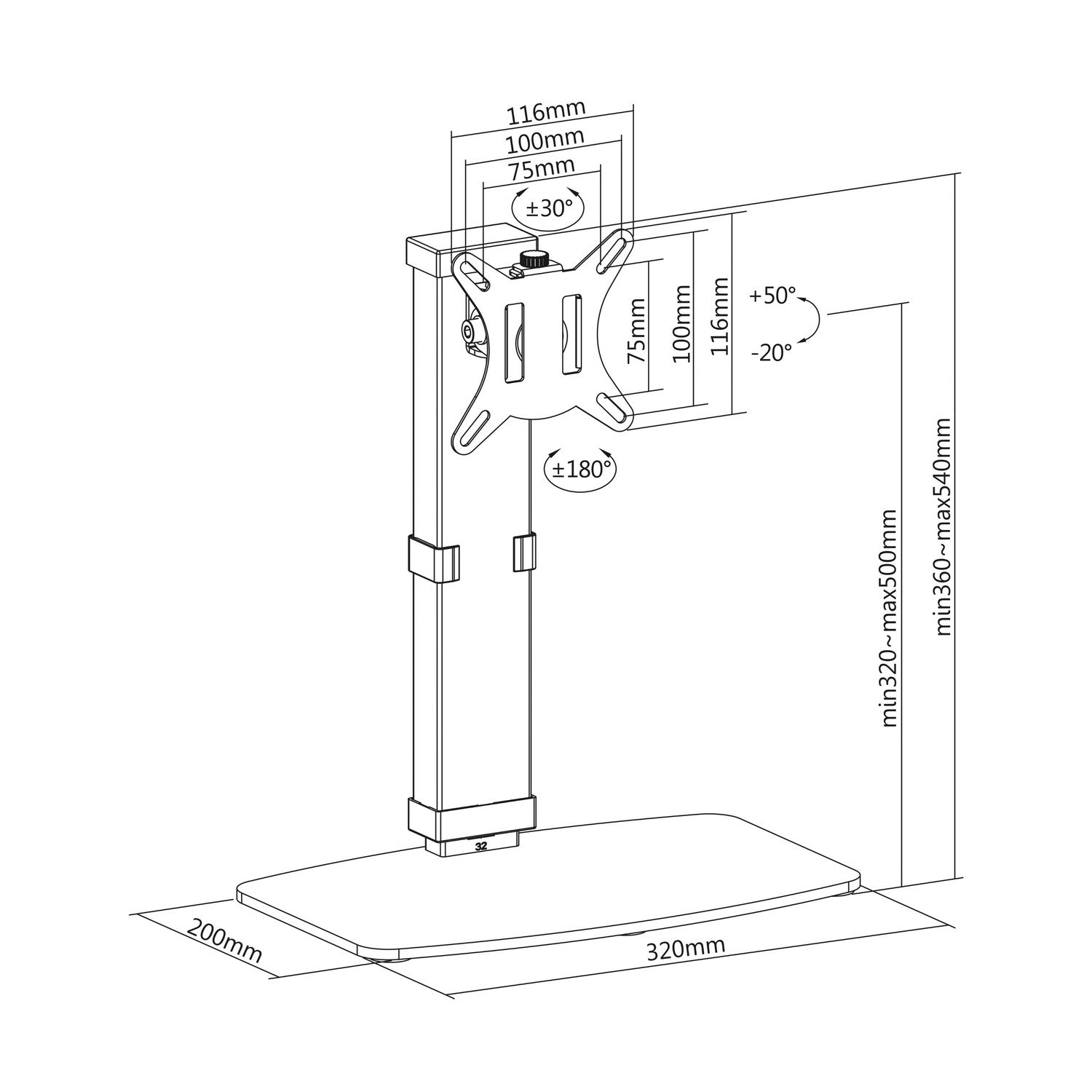 Aisens Soporte De Mesa Eco Para Monitor 17"-32"