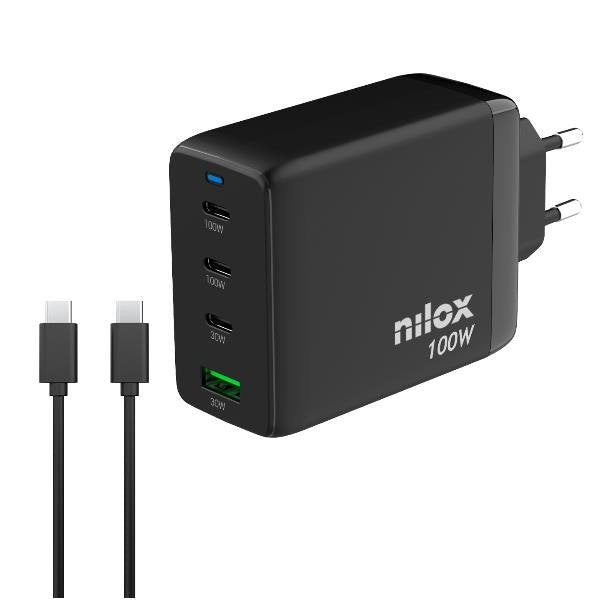 EAN 8431775035669 - Nilox NXGANUSBC100 cargador de dispositivo móvil Universal Negro Corriente alterna Carga rápida Interior imagen 2