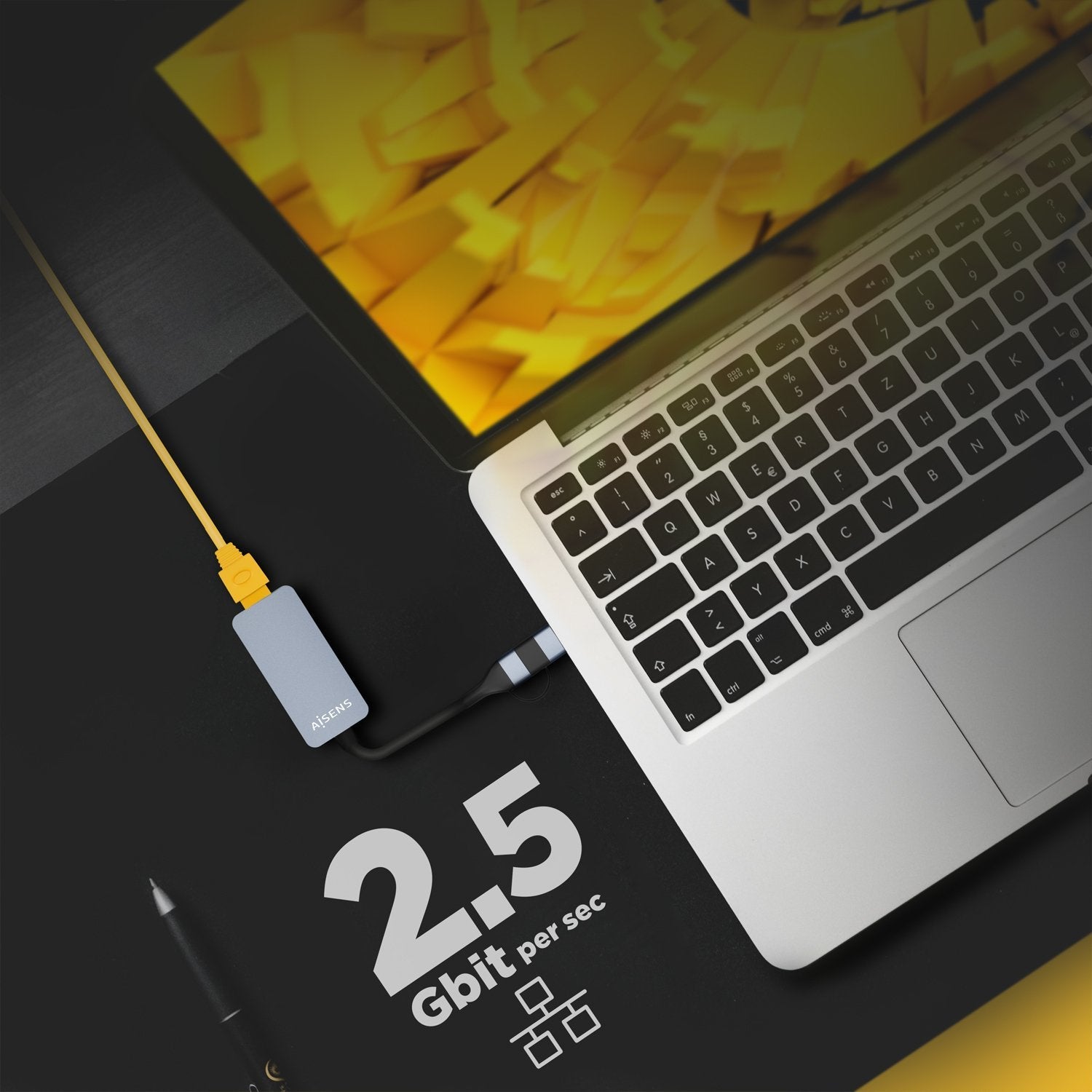 Aisens Conversor Usb3.2 Gen1 Usb-A+Usb-C A Ethernet 2.5g 10/100/1000/2500 Mbps - 15cm - Gris