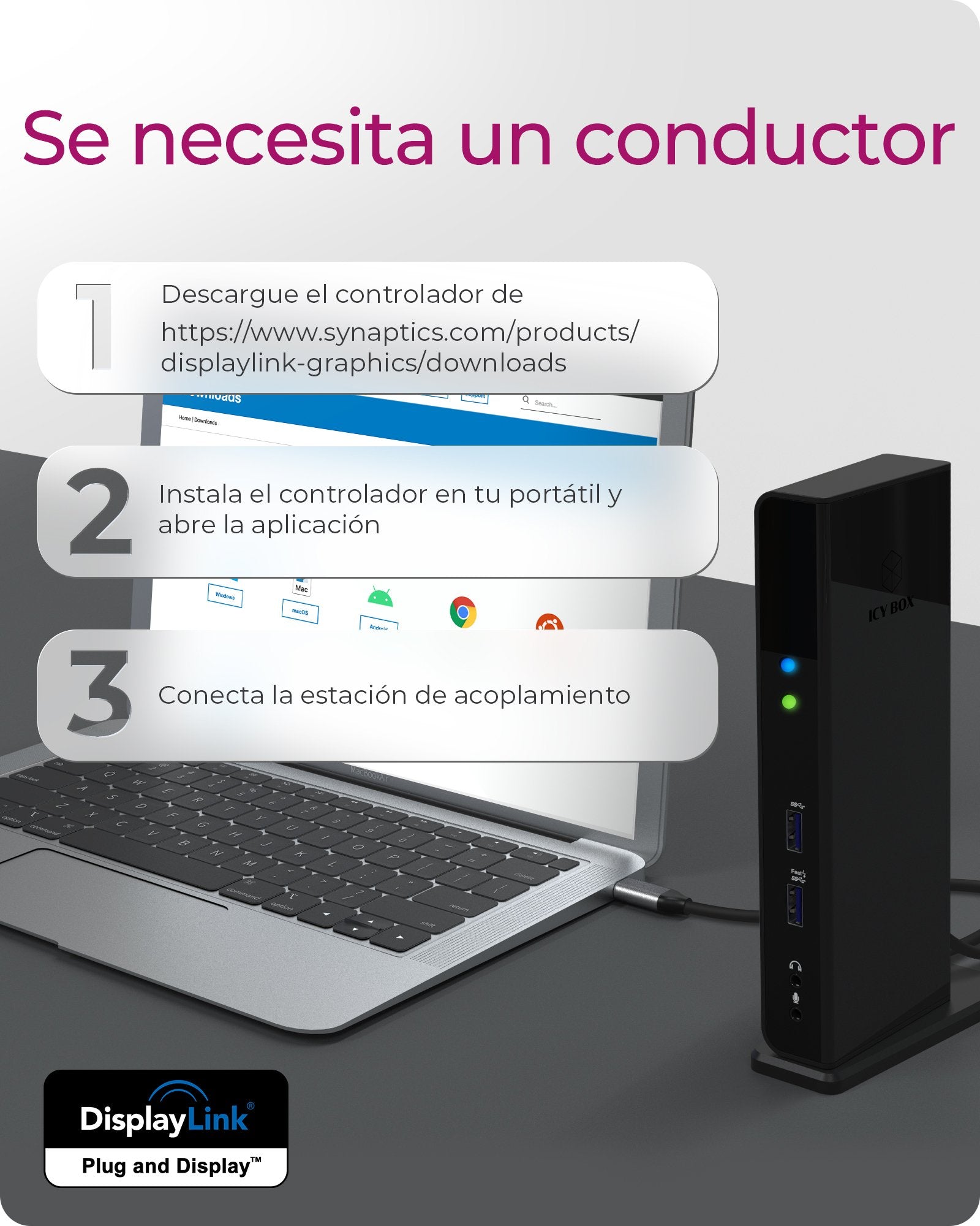 EAN 4250078169765 - ICY BOX IB-DK2251AC Alámbrico USB 3.2 Gen 2 (3.1 Gen 2) Type-A Negro imagen 2
