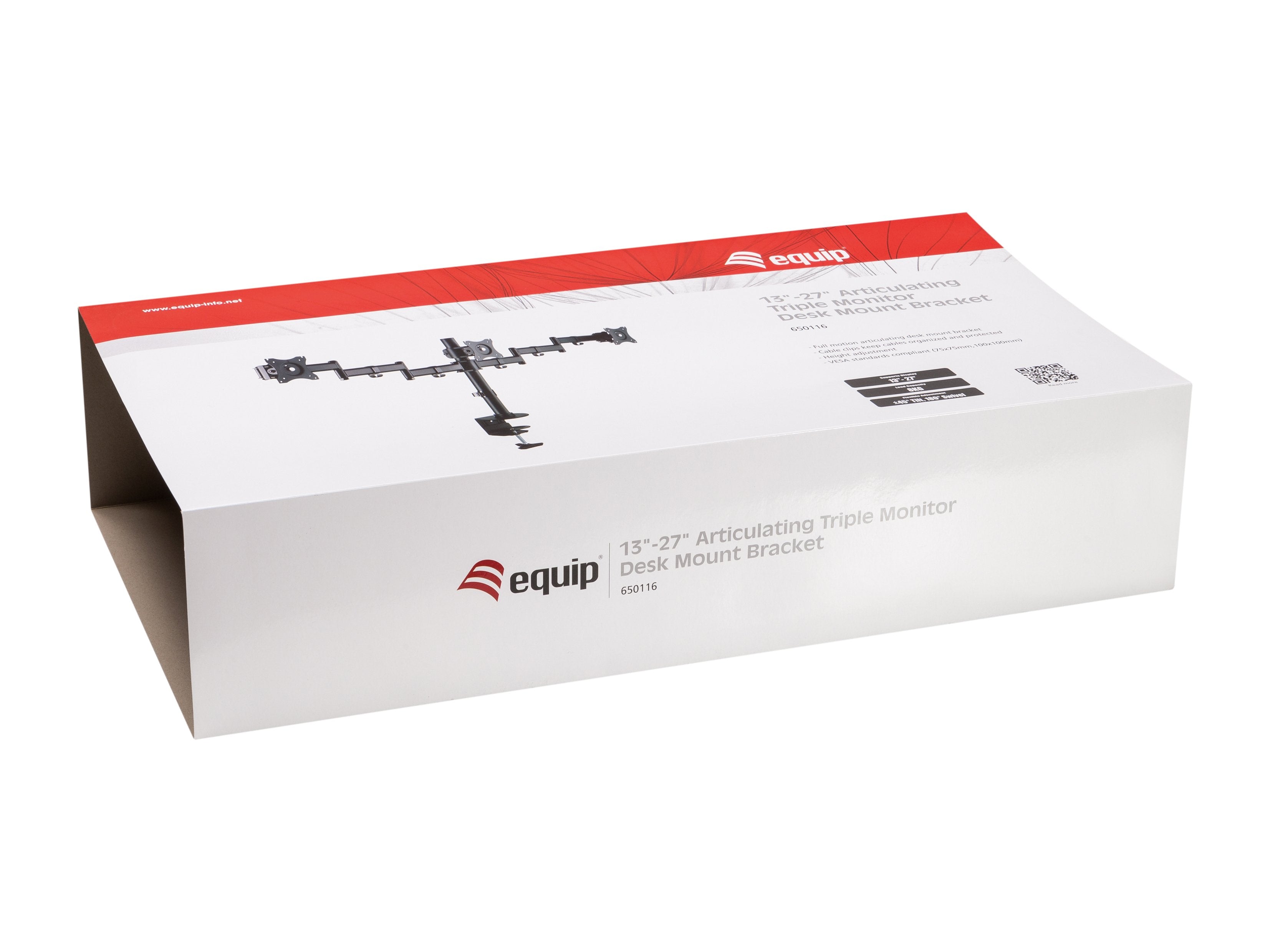 Equip Soporte Doble Brazo Articulado De Mesa Para 3 Monitores 13" 27" Vesa 100x100 Max 24kg