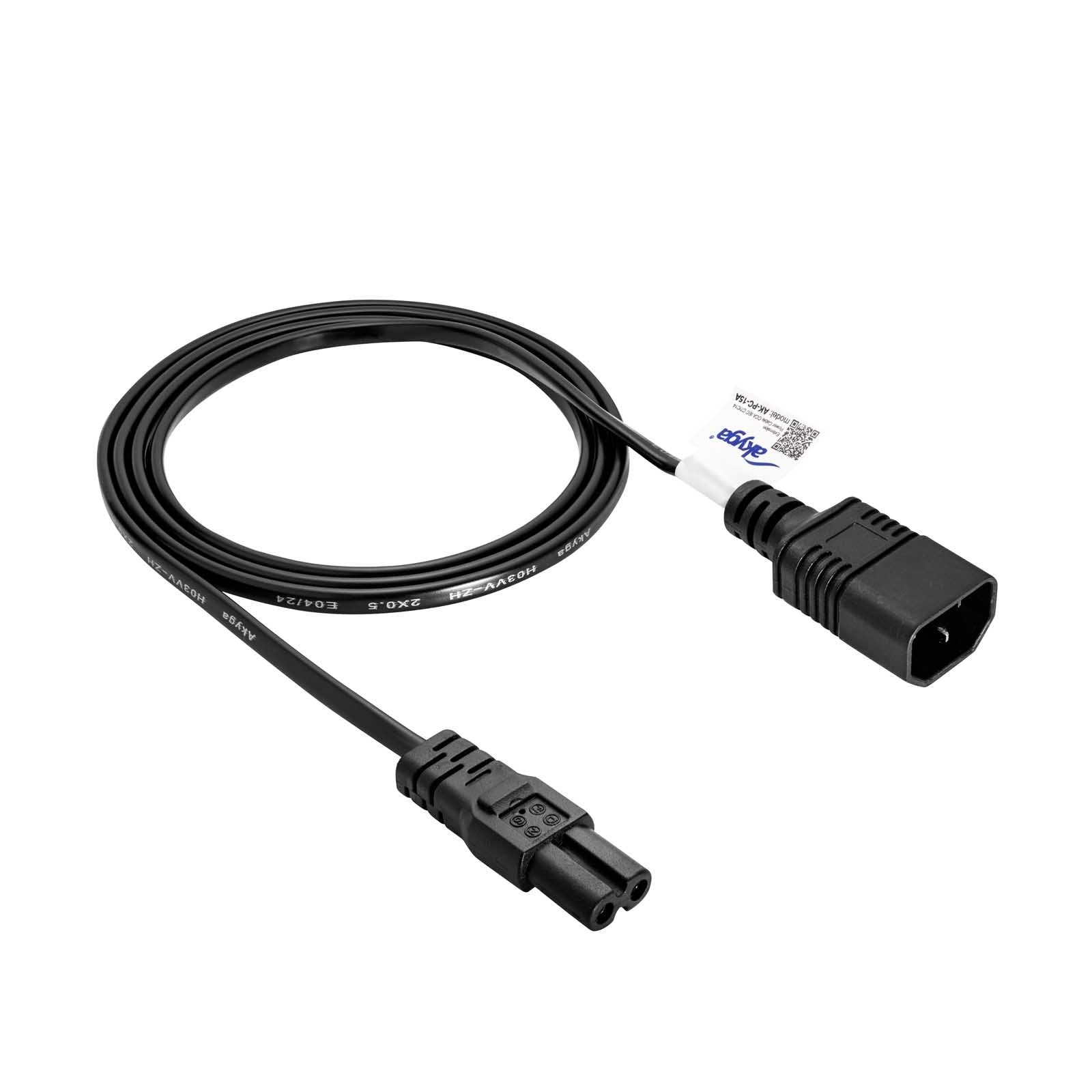 EAN 5901720139535 - Akyga AK-PC-15A cable de transmisión Negro 1,5 m C14 acoplador C7 acoplador imagen 1