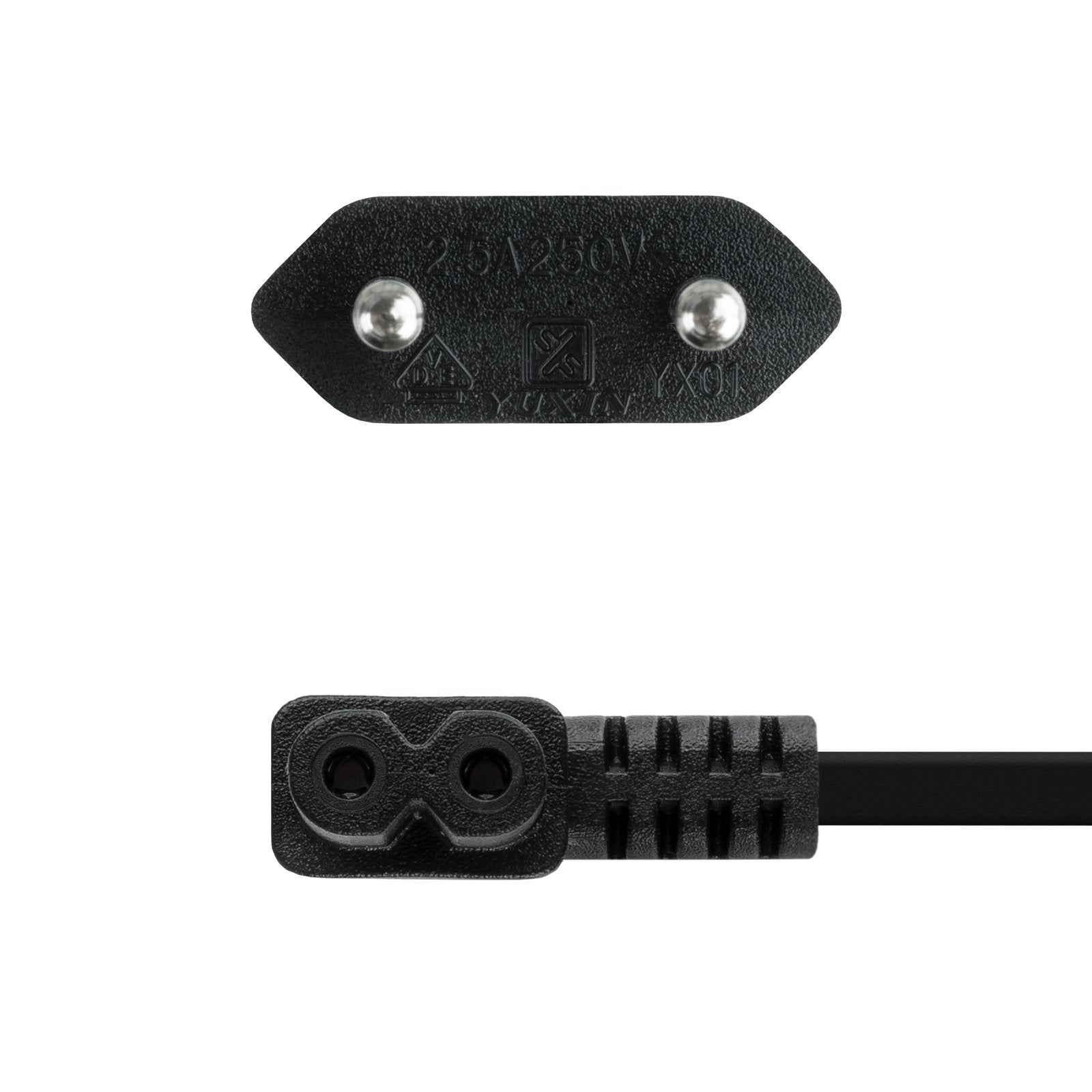 Cable Aliment. Acodado Cee7/16/M-C7/H Negro 3.0 M