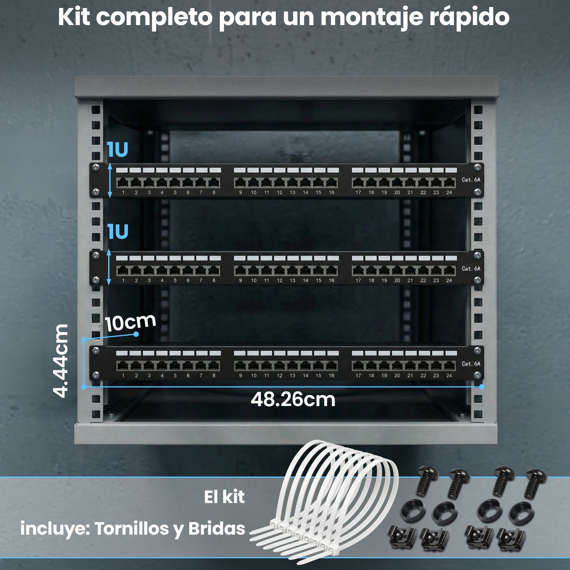 Extralink Cat6a Stp Patch Panel 24 Port - Cable - Cat 6a