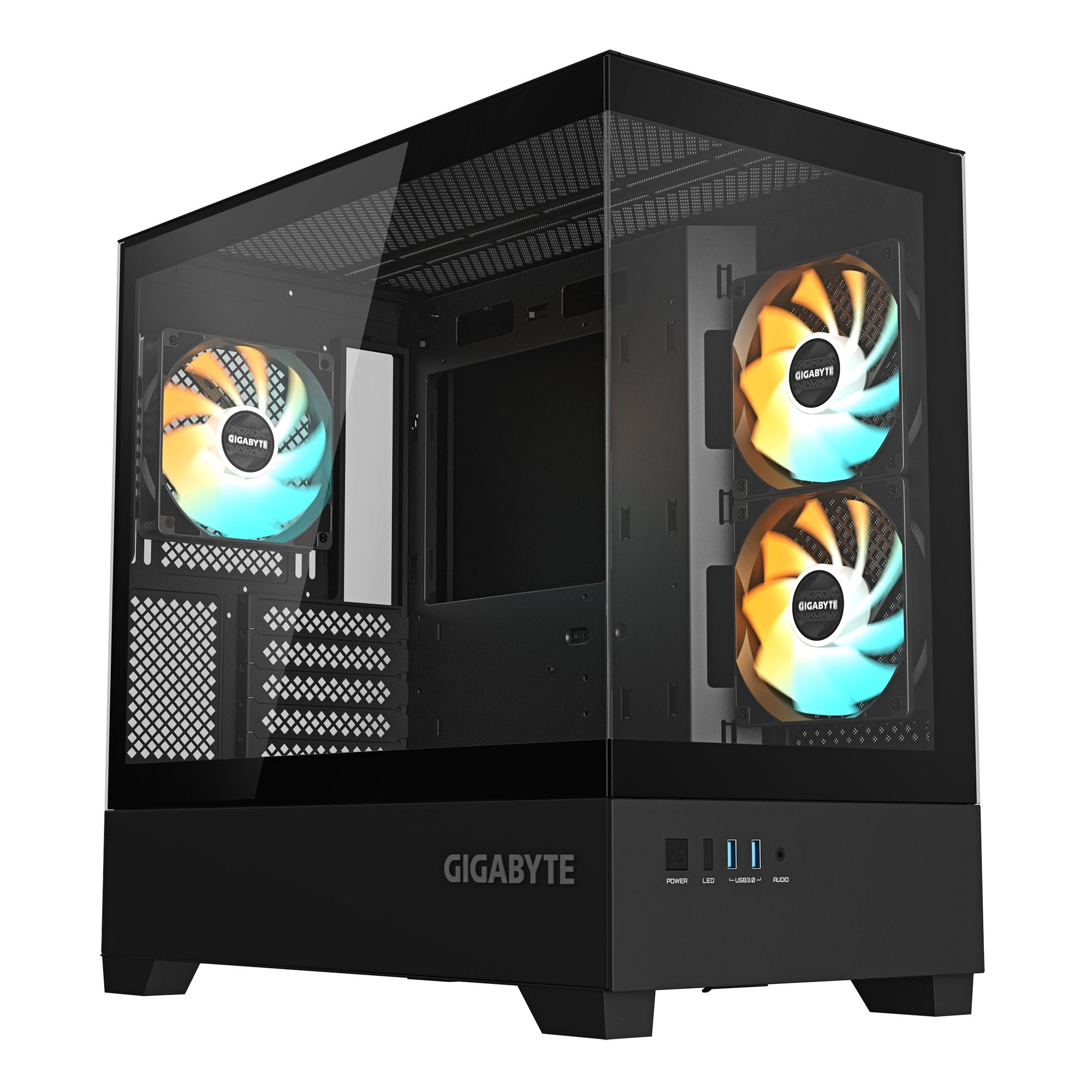 Gigabyte Aorus Caja C201b Panoramic Bahias Int:2x3'5, 3x2'5/ 2xusb3.0/ Audio In/Out/ Iluminación Rgb.