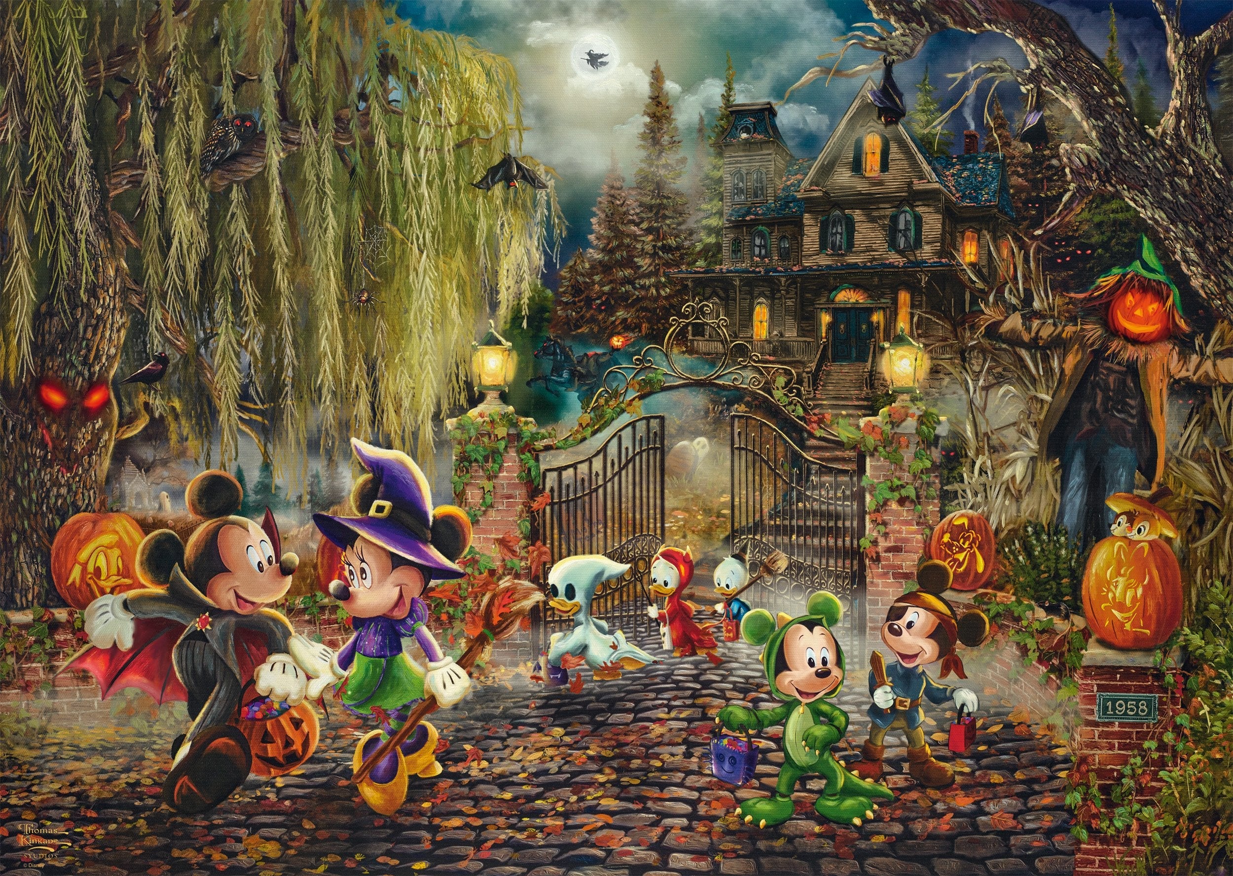Juegos Schmidt Thomas Kinkade Studios: Disney Dreams Collection - Mickey & Minnie Halloween Fun, Puzzle 1000 Parts 58033
