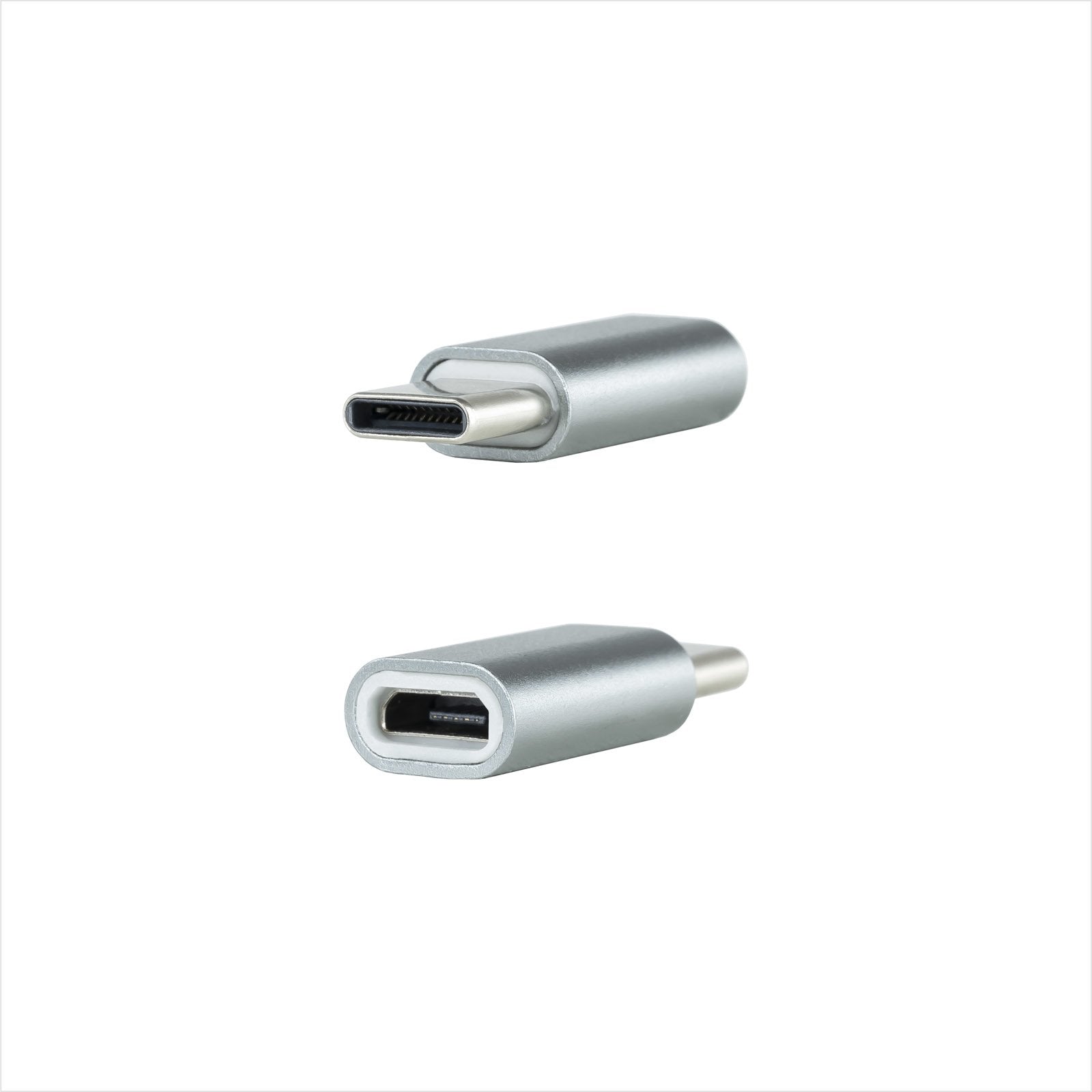 Adaptador Usb-C/M A Micro Usb/H, Aluminio Gris
