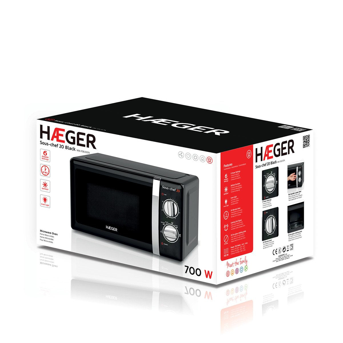 Haeger Mw-70b.007a Microondas Encimera Solo 20 L 700 W Negro