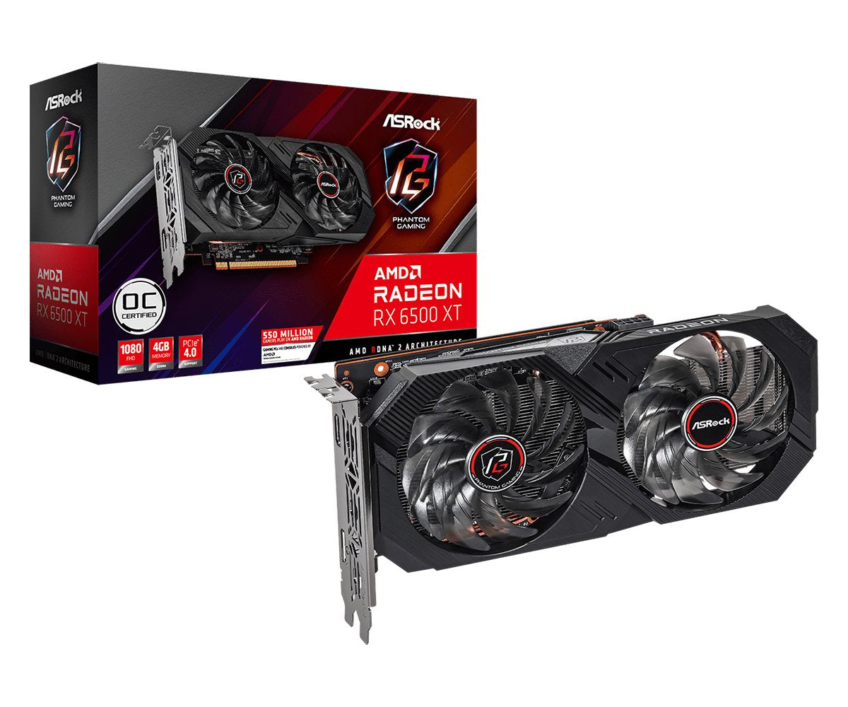 EAN 4710483936777 - Asrock Phantom Gaming RX 6500 XT 4GB OC AMD Radeon RX 6500 XT GDDR6 imagen 1