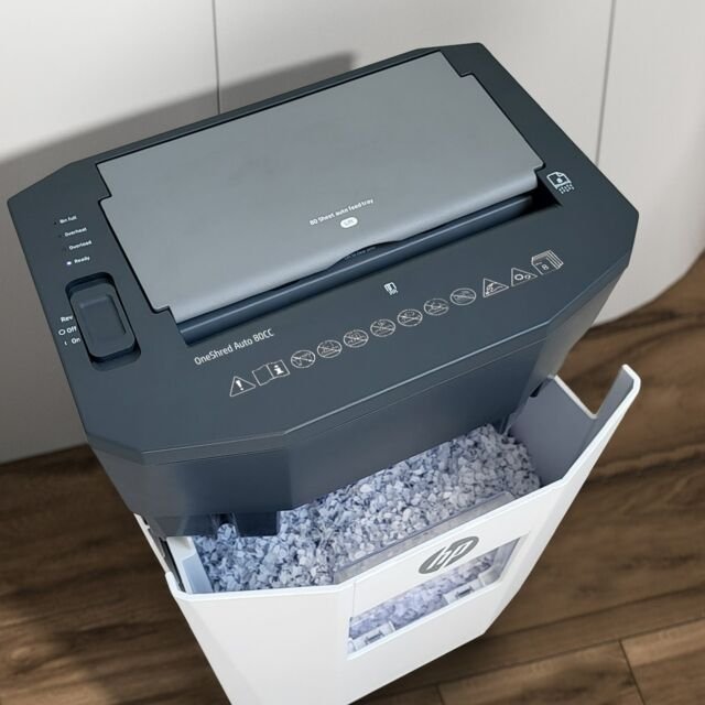EAN 4030152028177 - HP OneShred Auto 80CC triturador de papel Corte cruzado 68 dB 22 cm Blanco imagen 8