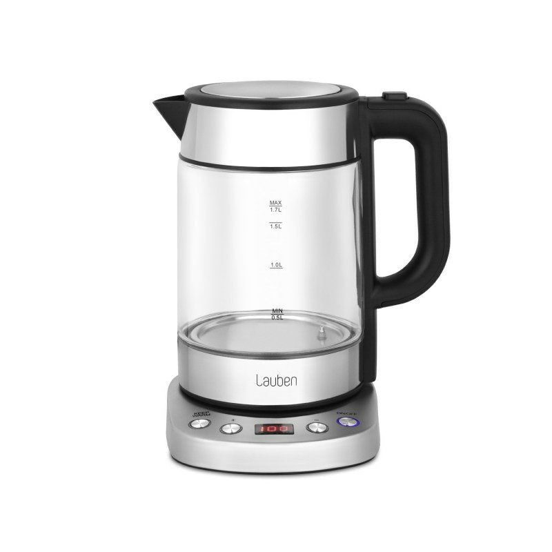 Tetera Lauben Lbnek17gs Eléctrica 1,7 L 2200 W Negro, Acero Inoxidable, Transparente