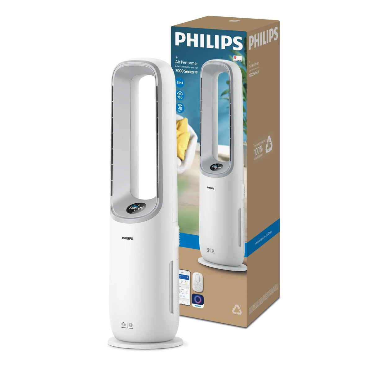 EAN 8720389019395 - Philips AMF765/10 purificador de aire 70 m² 47 dB 40 W Blanco, Gris imagen 12