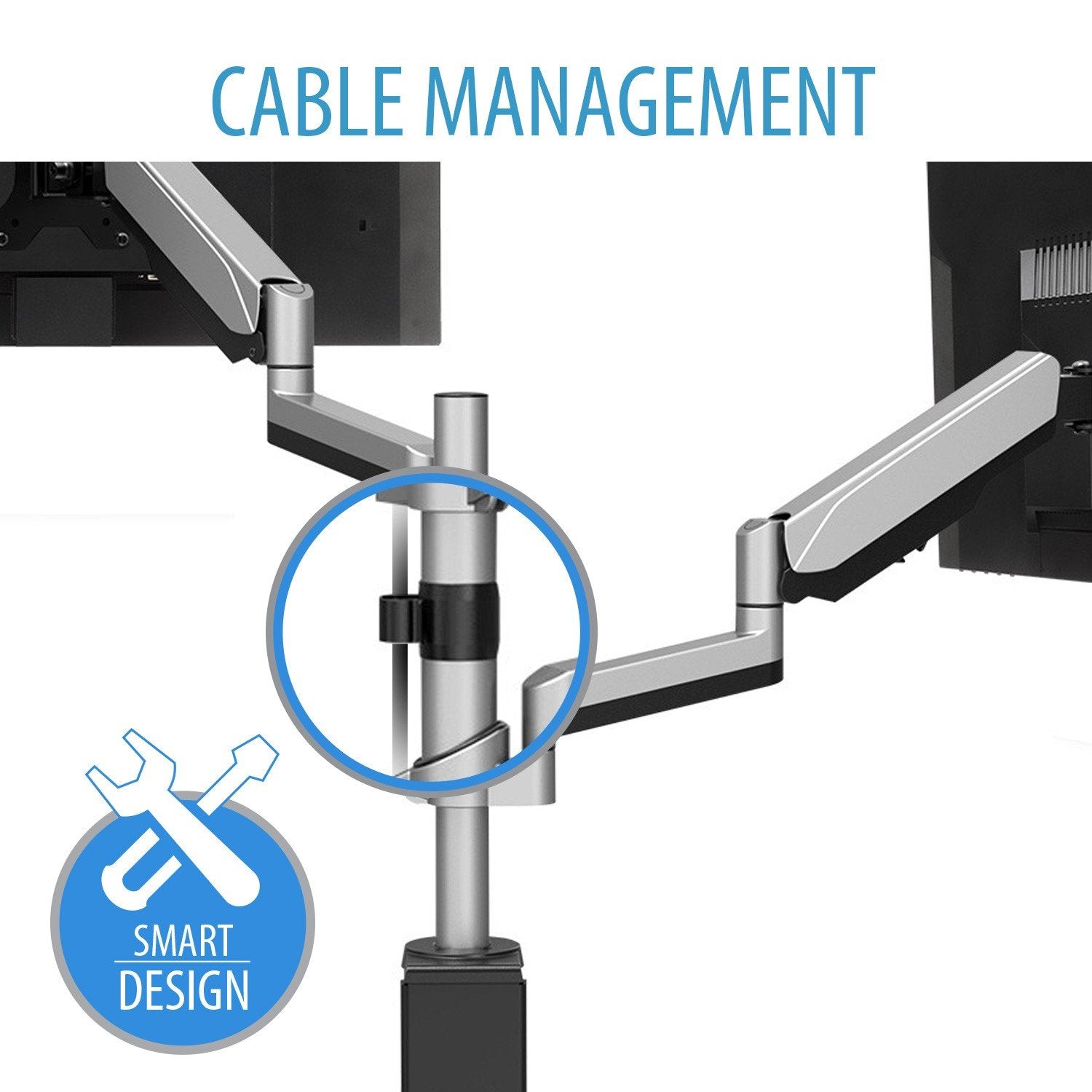 V7 Soporte Para Monitores Con Ajuste Manual Doble