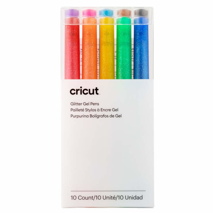 EAN 0093573964077 - Cricut Glitter Bolígrafo de gel con tapa Negro, Azul, Marrón, Verde, Azul claro, Naranja, Rosa, Púrpura, imagen 1