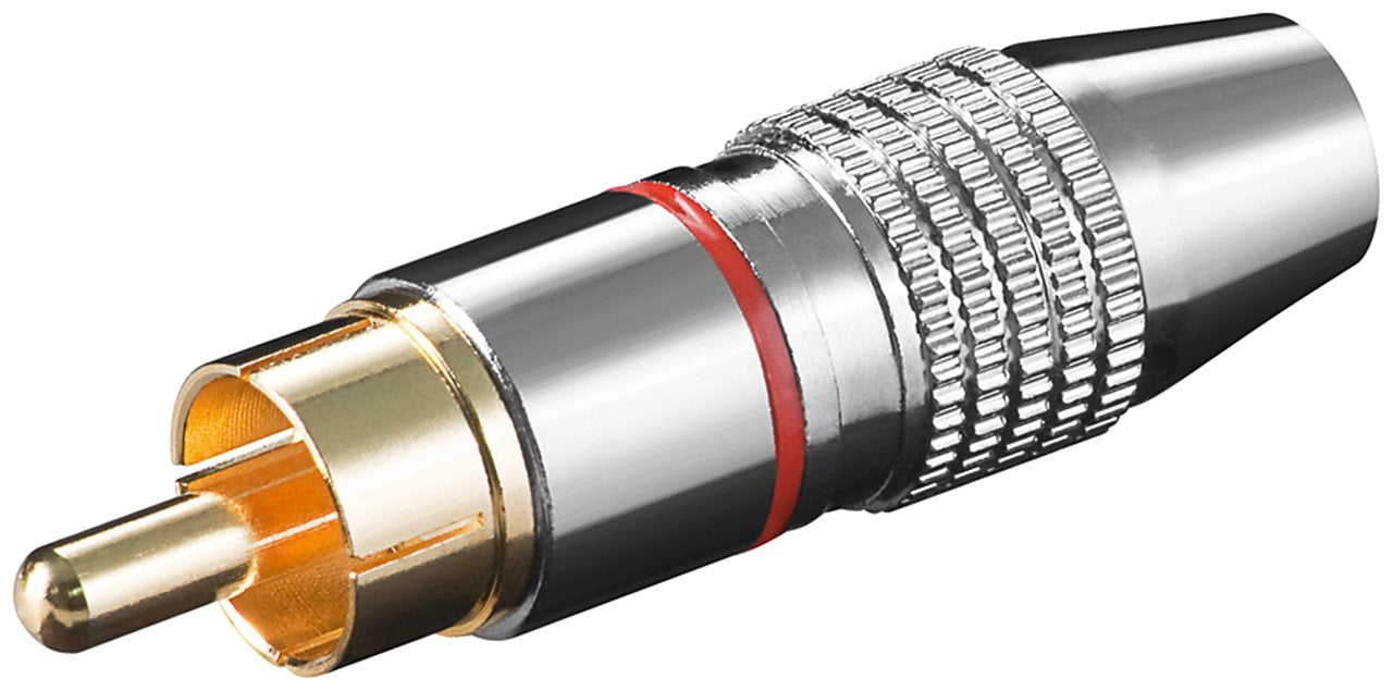 Goobay 11904 Conector Rca Metálico, Rojo