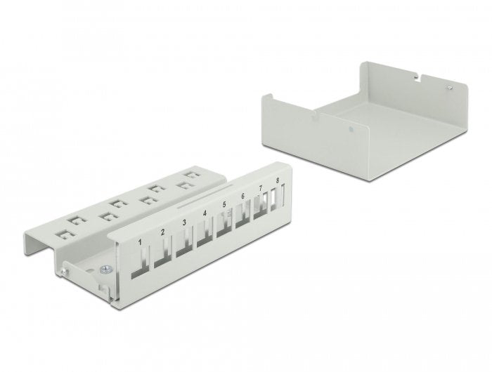 Delock Keystone Patchpanel 8 Port Grau