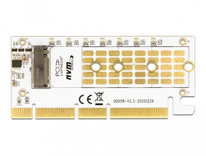 Pci Express X16 (X4 X8) Karte Zu 1 X Nvme M.2 Key M Mit Led Beleuchtung