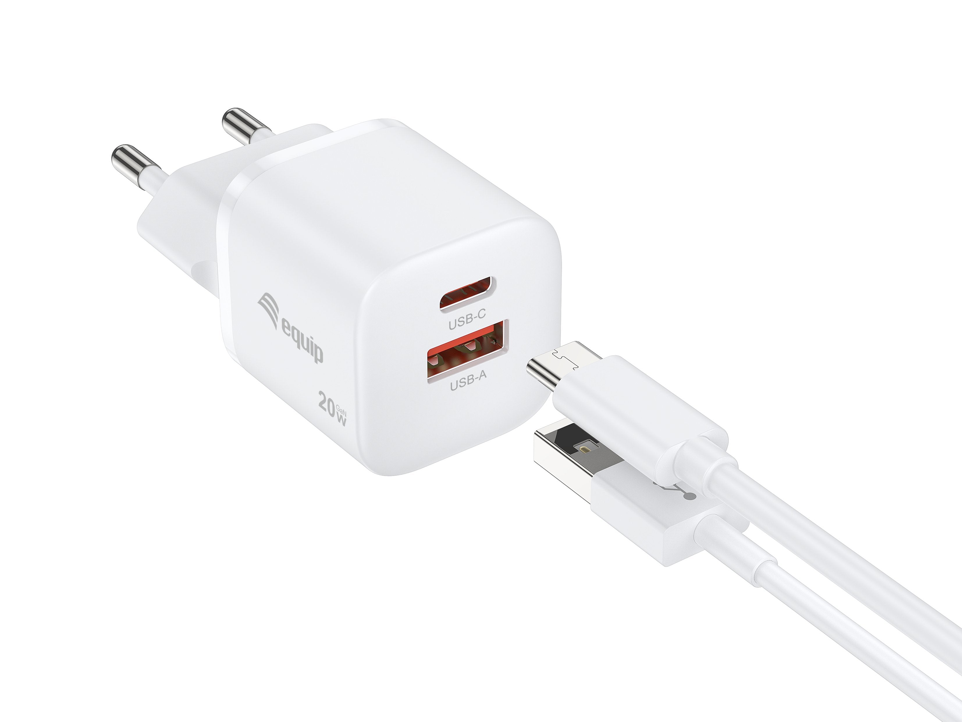 Equip Cargador 2port Usb-C Pd3.0/Usb-A Gan 20w Üss Ws
