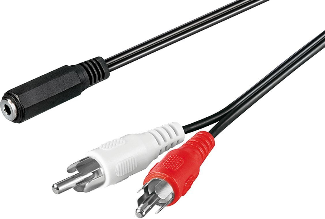 Goobay 50442 Cable De Audio 1,4 M 3,5mm 2 X Rca Negro, Rojo, Blanco