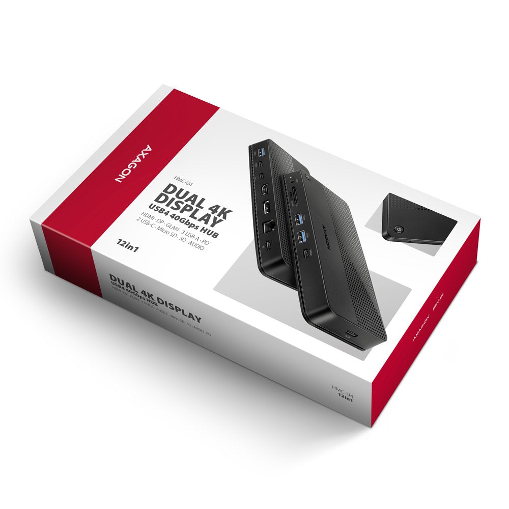 Hmc-U4 Hub Multiportátil Usb 12 En 1 Usb 4.0 40 Gbps Lan Hdmi Dp Pd Audio