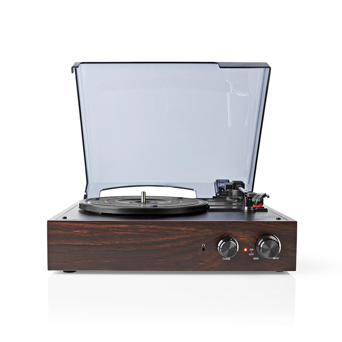 Nedis Tocadiscos 33 45 78 Rpm 18 W Conversión A Mp3 Abs Mdf Marrón