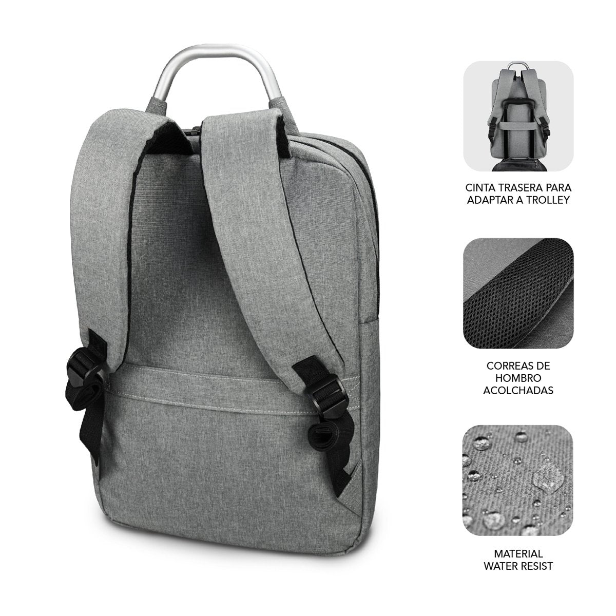 EAN 8436586741655 - SUBBLIM ELITE AIR PADDING 15.6'' GREY mochila Mochila informal Gris Poliéster imagen 3