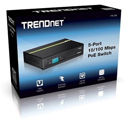 EAN 0710931160413 - Trendnet TPE-S50 switch No administrado L2 Fast Ethernet (10/100) Energía sobre Ethernet (PoE) Negro imagen 4