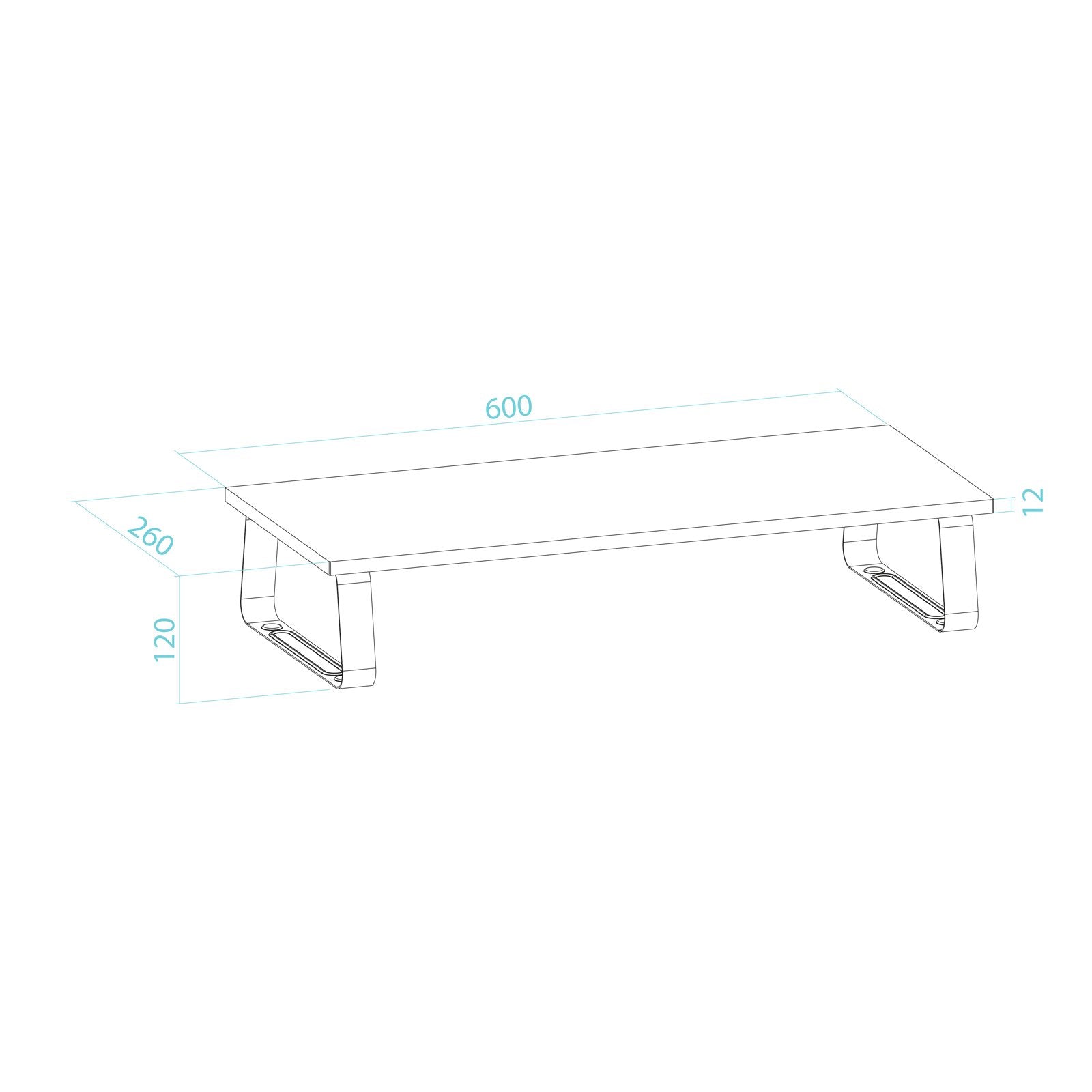 Soporte Elevador Madera Para Monitores, Negro