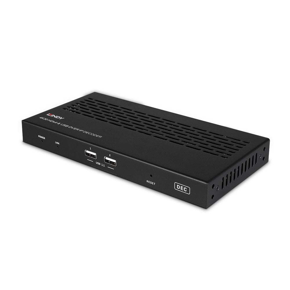 Lindy 4k30 Hdmi Y Usb Sobre Ip Decodificador Multidifusión Y Video Wall