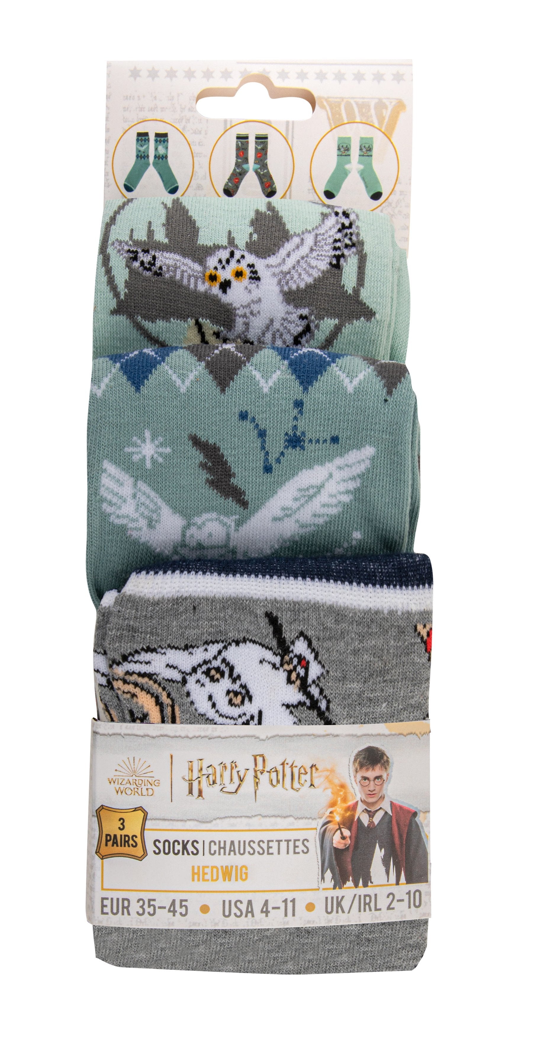 Set 3 Pares De Calcetines Cinereplicas Harry Potter Hedwig