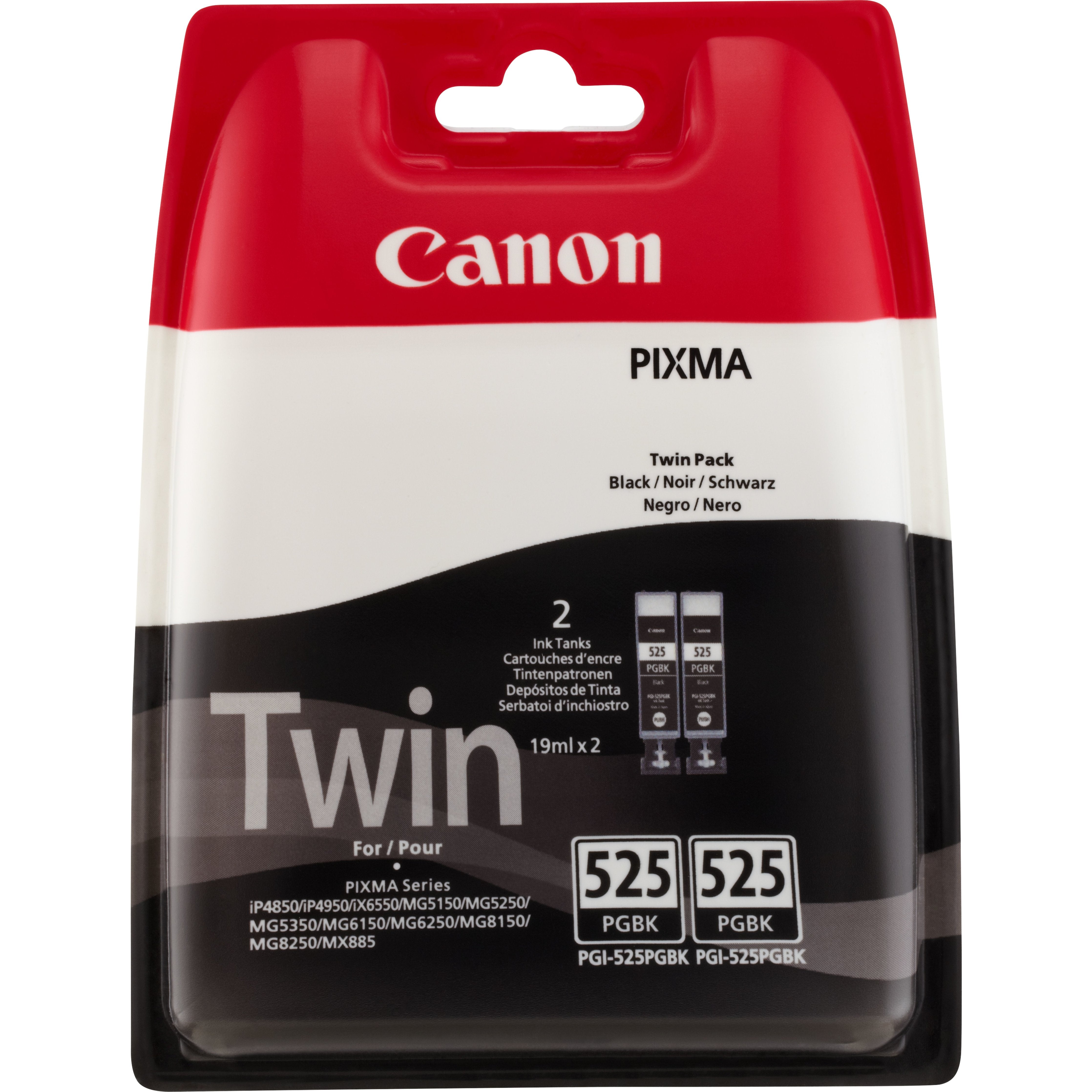 Tinta Original Canon Pgi-525pgbk Black Pack 2 Unidades Para Pixma Mg8150, Mg6150, Mg5250, Mg5150, Mx885, Ip4850, Ix6550