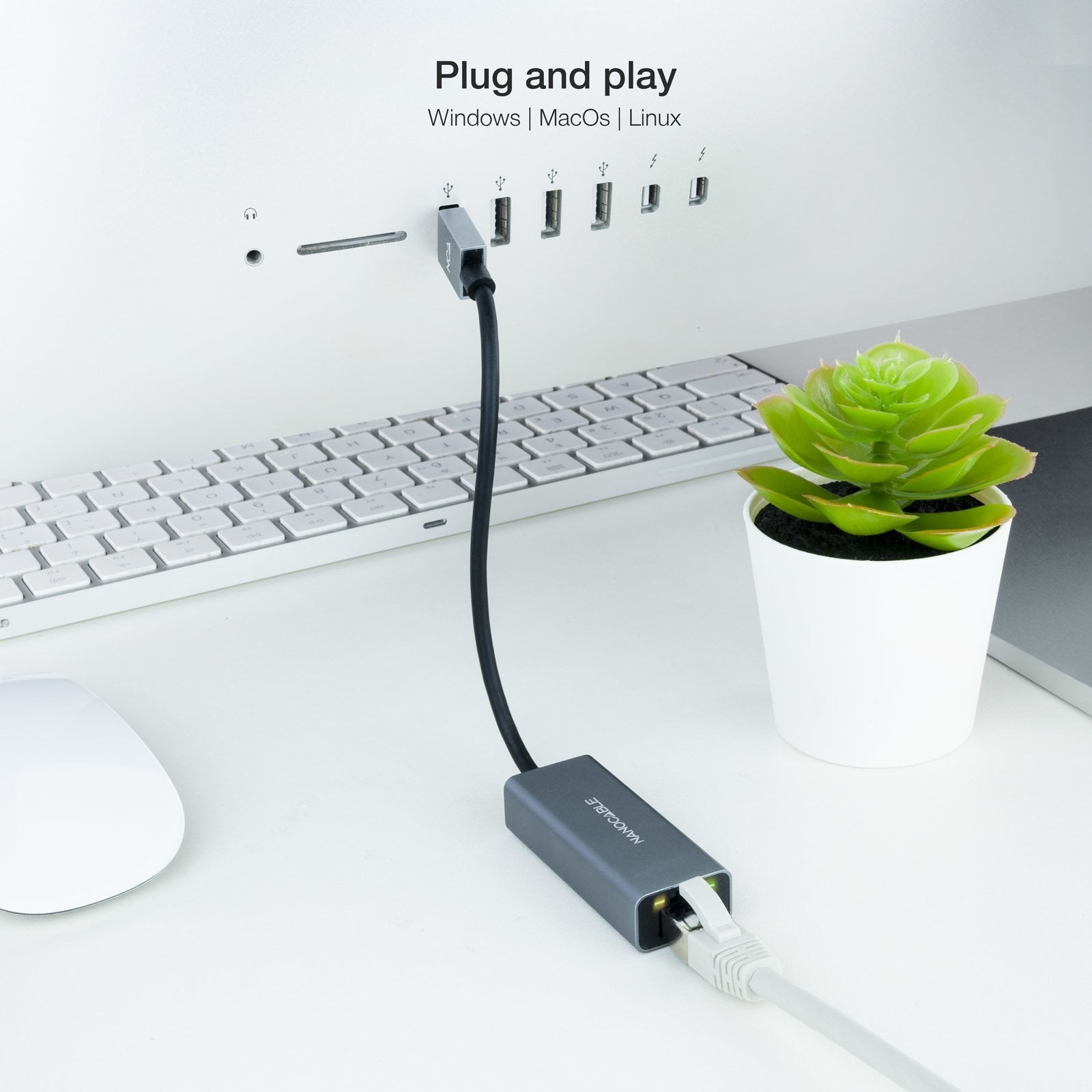 Nanocable Adaptador De Red Usb 3.0 A Ethernet Gigabit 10/100/1000 Mbps