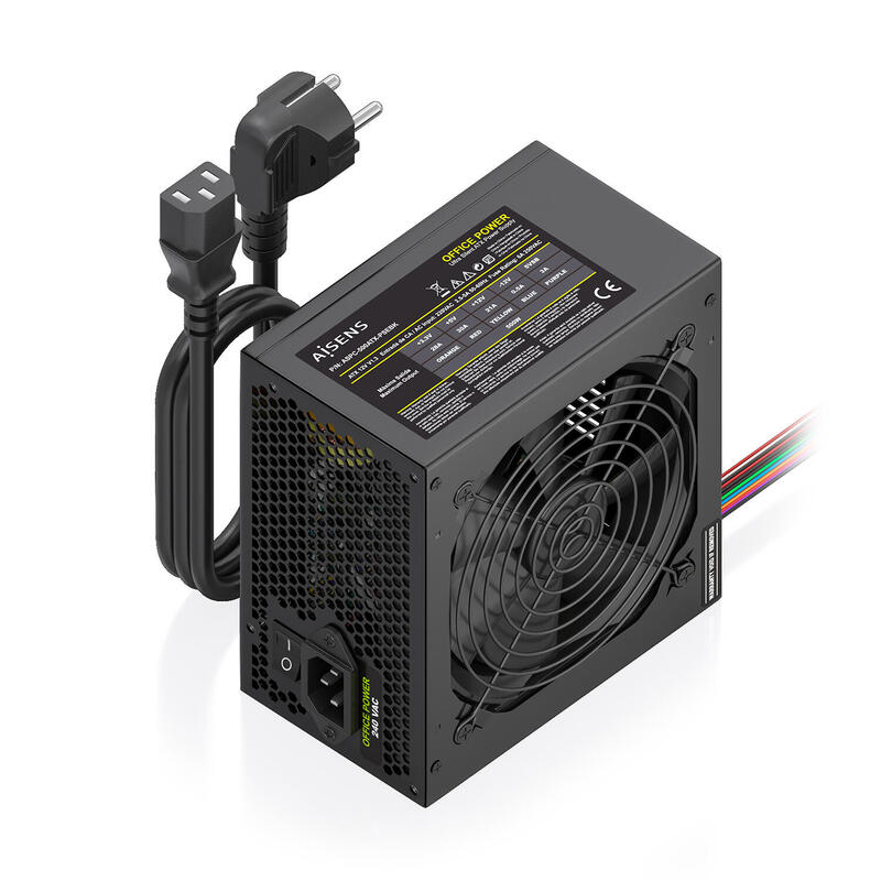 Aisens Fuente Alimentacion Atx 500w Con Cable De Alimentacion Oem, Negra