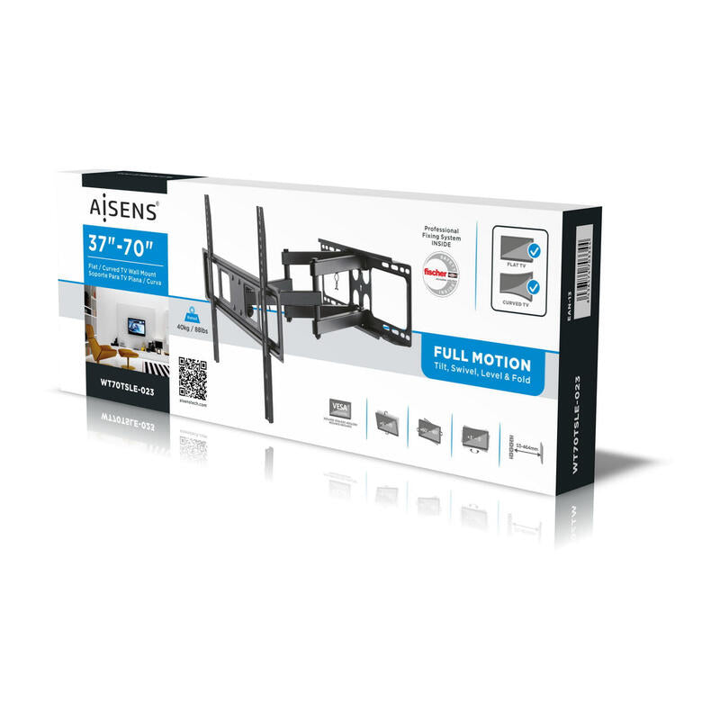 Aisens Soporte De Pared Para Pantallas 37-70'/94-177cm Hasta 40kg Giratorio / Inclinable / Nivelable Vesa Max. 600*400