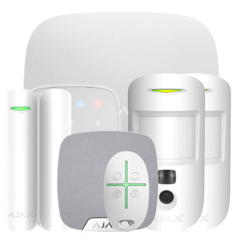 Ajax Hub2kit-Dp-Pro-Wh1 Kit Ajax Blanco. Hub 2 2g + 2motioncam + Doorprotect Plus + Spacecontrol + Keypad + Homesiren