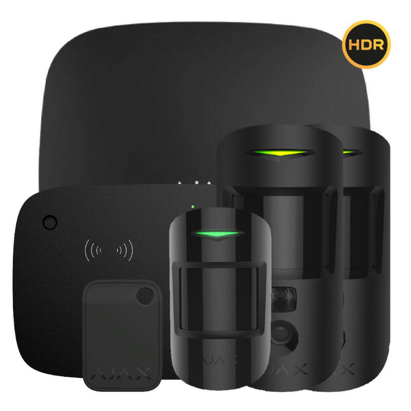 Ajax Hub2kit-Mp-Pro-Kpd-Hdr-Bl1 Kit Ajax Negro. Hub 2 + 2motioncam-Hdr + Motionprotect + Keypad Combi + Tag