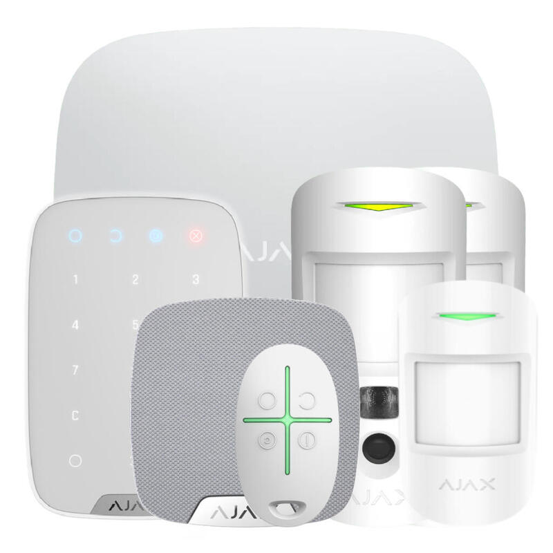 Ajax Hub2kit-Mp-Pro-Wh1 Kit Ajax Blanco. Hub 2 + 2motioncam + Motionprotect + Spacecontrol + Keypad + Homesiren