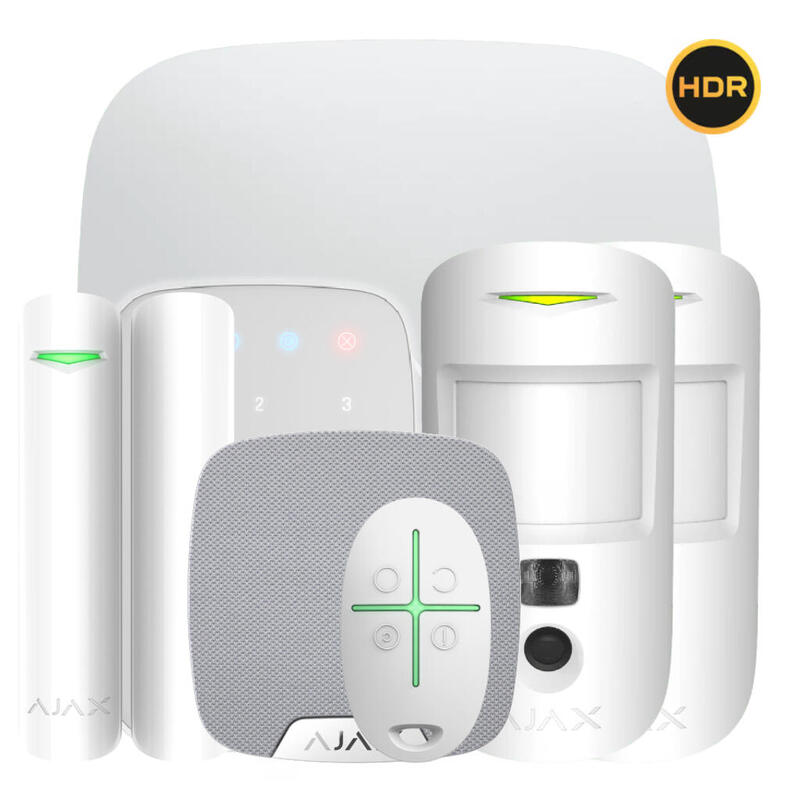 Ajax Hub2kit4g-Dp-Pro-Hdr-Wh1 Kit Ajax Blanco. Hub 2 4g + 2motioncam-Hdr + Doorprotectplus + Spacecontrol + Keypad + Homesiren