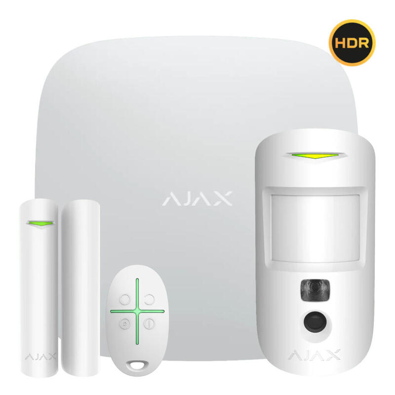 Ajax Starterkit-Cam-Plus-Hdr-Wh Ajax Starterkit Cam Plus Blanco. Hub 2 Plus + Motioncam-Hdr + Doorprotect + Spacecontrol