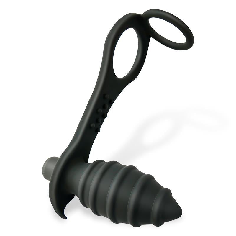 Aksten Plug Anal Con Vibración Y Anillo Para Testículos
