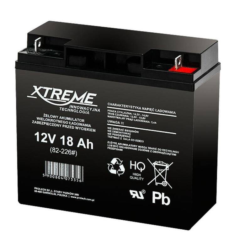 Akumulator Zelowy 12v 18ah Xtreme