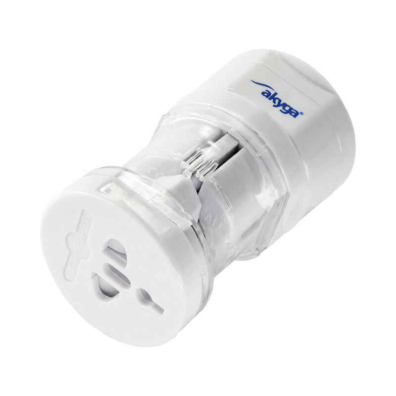 Akyga Adaptador De Viaje Ac Ak-Ad-61 Worldwide White