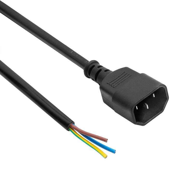 Akyga Cable De Alimentacion With Open Tin Ak-Ot-08c Cu 3x1mm Iec C14 1m