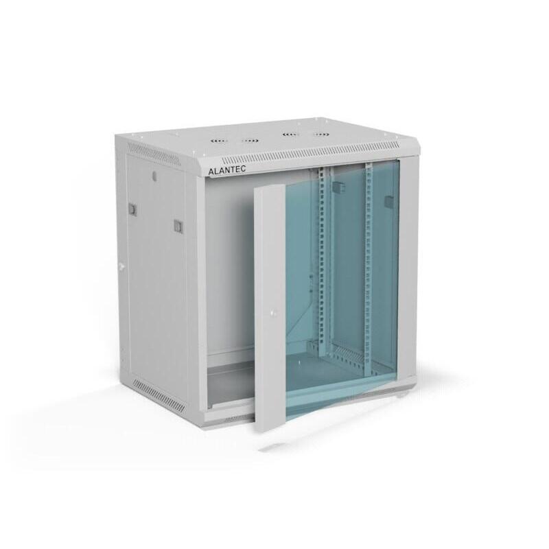 Alantec Szafa Wiszaca 19" 12u 600x450, Drzwi Szklane, Kolor Szary, Do Samodzielnego Montazu - Flat Pack (Sw-12u-600-450-01-Sf)
