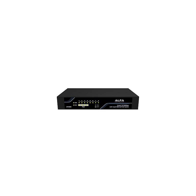 Alfa Network Aps084 8 &Times 10/100mbps Auto-Negotiation Rj-45 Ports With 4-Port 802.3af Poe